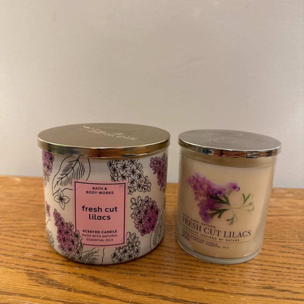 Bath & Body Works Fresh Cut Lilacs Candle Set